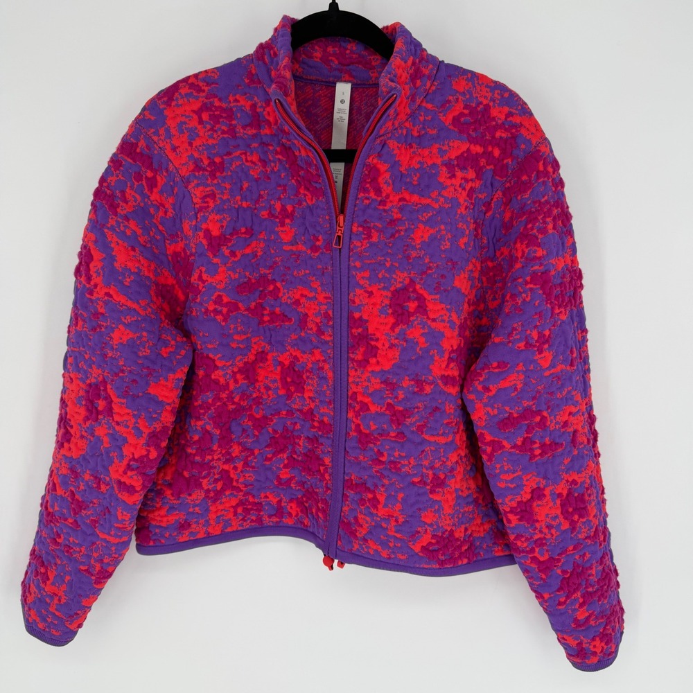 LULULEMON INSULATED JACQUARD FULL-ZIP JACKET ATOMIC PURPLE PINK PUNCH SMALL